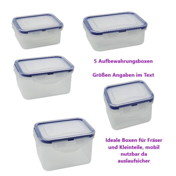 5 Aufbewahrungsboxen Luft- & Wasserdicht, Desinfektionsmittel beständig